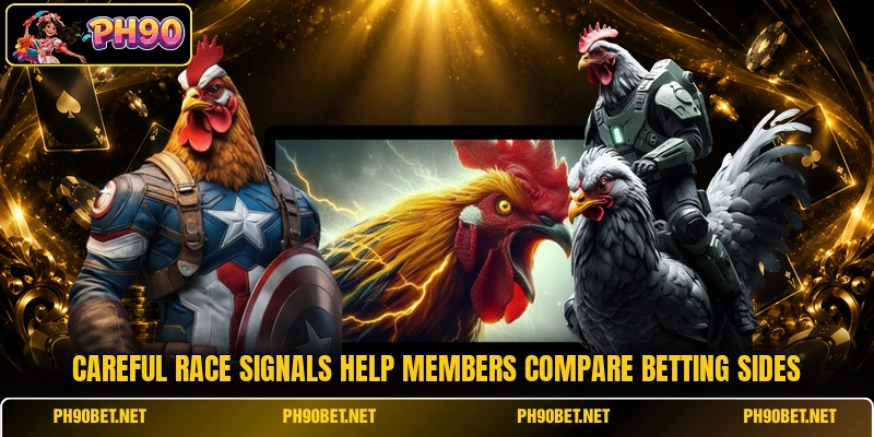 Careful race signals help members compare betting sides
