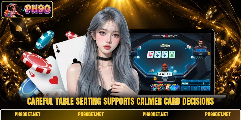 Careful table seating supports calmer card decisions