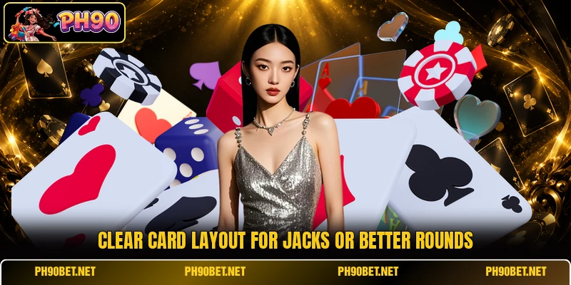 Clear card layout for Jacks Or Better rounds Clear card layout for Jacks Or Better rounds