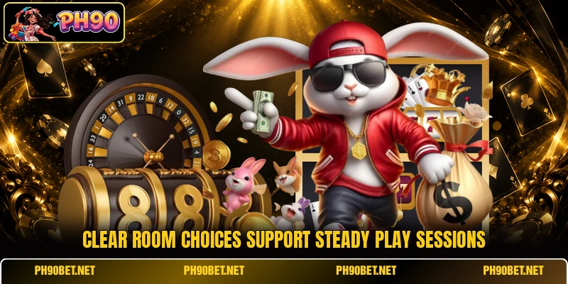 Clear room choices support steady play sessions
