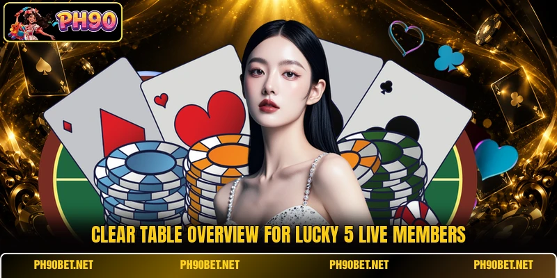 Clear table overview for Lucky 5 Live members