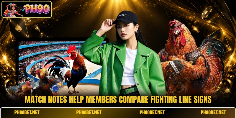 Match notes help members compare fighting line signs