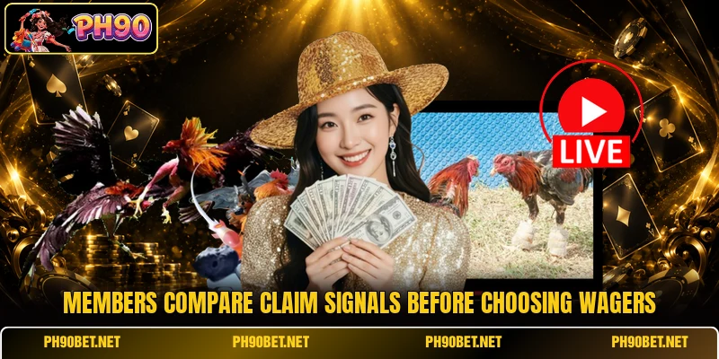 Members compare claim signals before choosing wagers