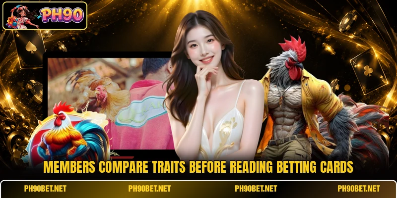 Members compare traits before reading betting cards