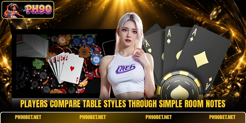 Players compare table styles through simple room notes