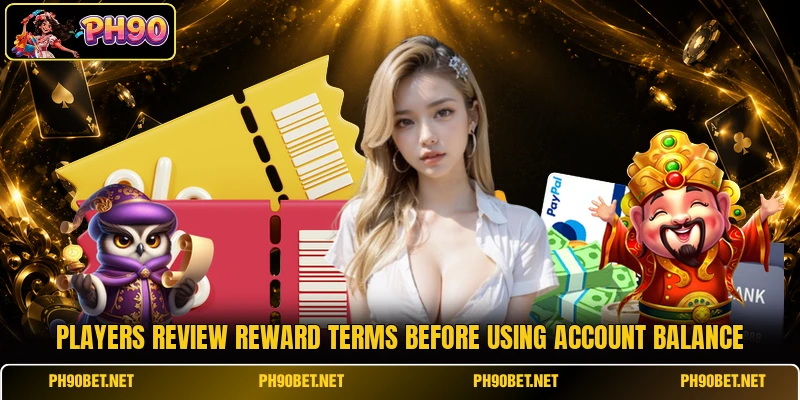 Players review reward terms before using account balance