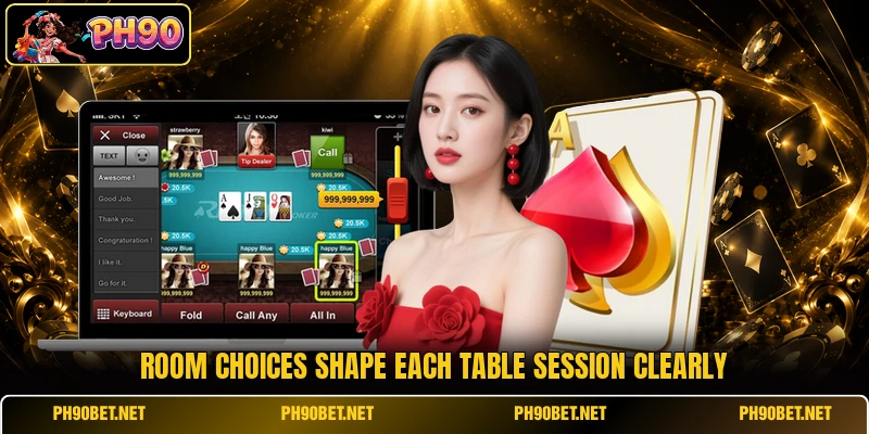 Room choices shape each table session clearly