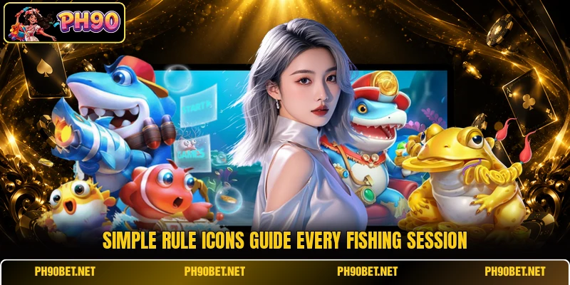 Simple rule icons guide every fishing session