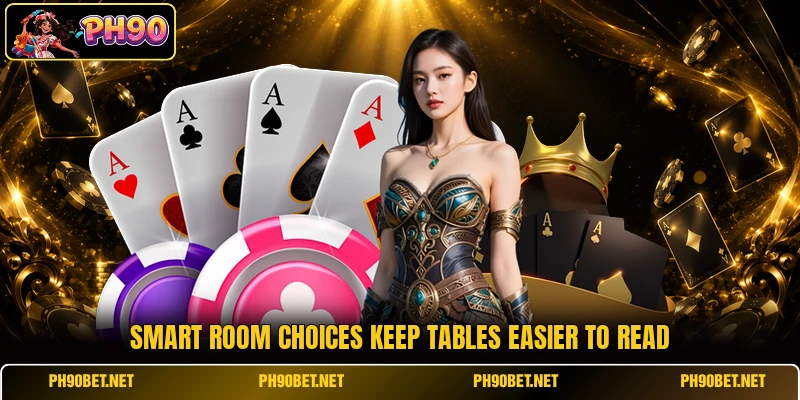 Smart room choices keep tables easier to read